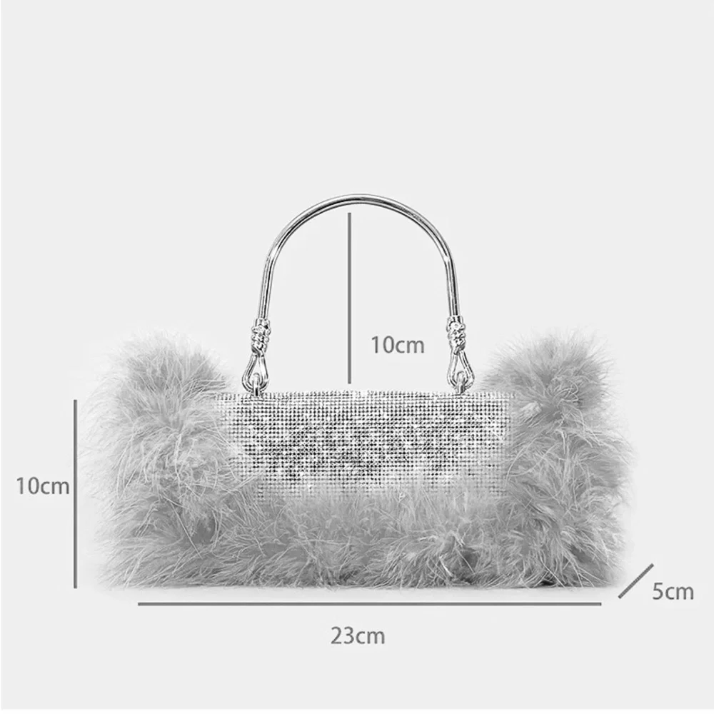 Feather Embellished Handbag